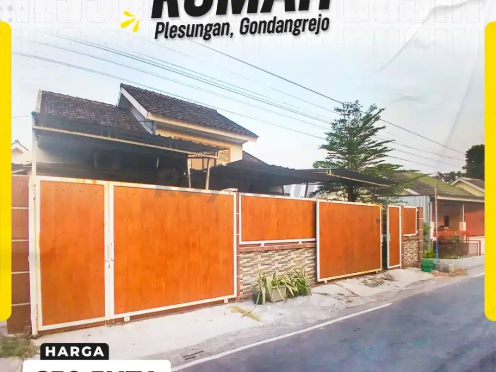Rumah Minimalis Siap Huni LT 111m² Full Bangunan Muka Lebar 14m Hadap Barat 3 KT 2 KM Listrik 1200W di Plesungan Gondangrejo Karanganyar
