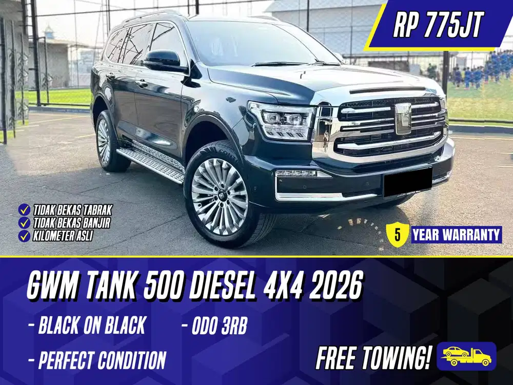 GWM Tank 500 Diesel 4x4 2026 Black Hitam 300 HEV