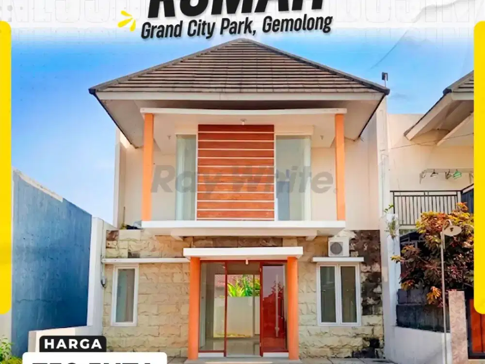 Rumah Minimalis 2 Lantai LT 117m² LB 90m² LD 8m Hadap Utara 4 KT 2 KM Listrik 1300W di Perumahan Grand City Park Kwangen Gemolong Sragen