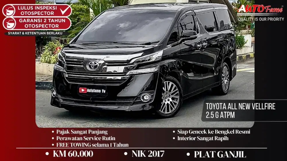 Toyota All New Vellfire 2.5 G ATPM NIK 2017