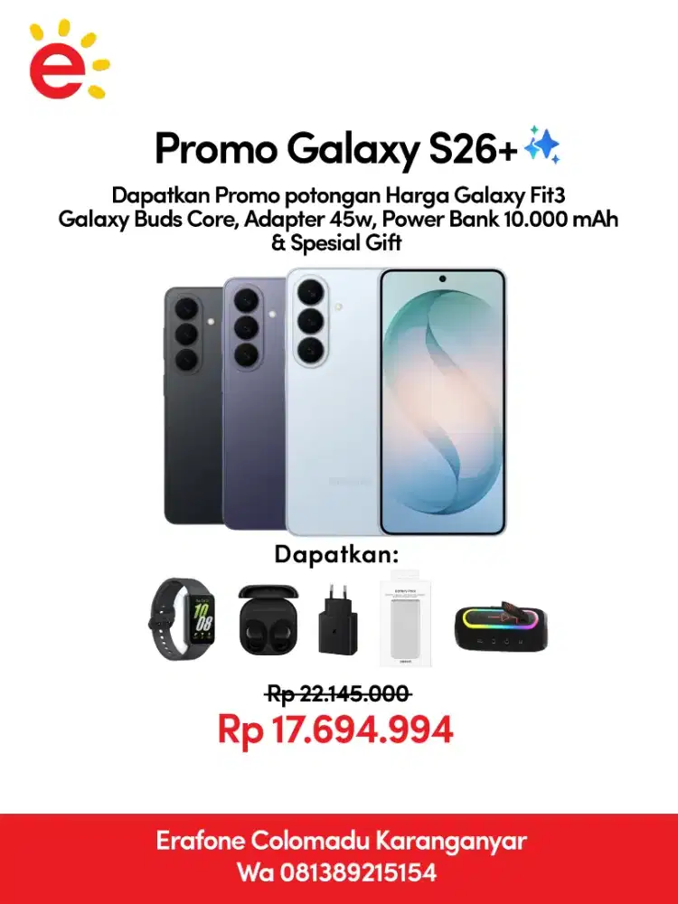 Samsung Galaxy S26 Plus Potongan Harga sampai 4 Jutaan