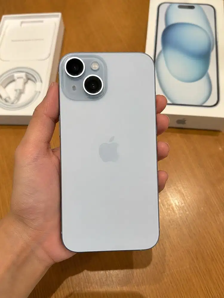 Jual iphone 15 128gb Blue Ex Ibox