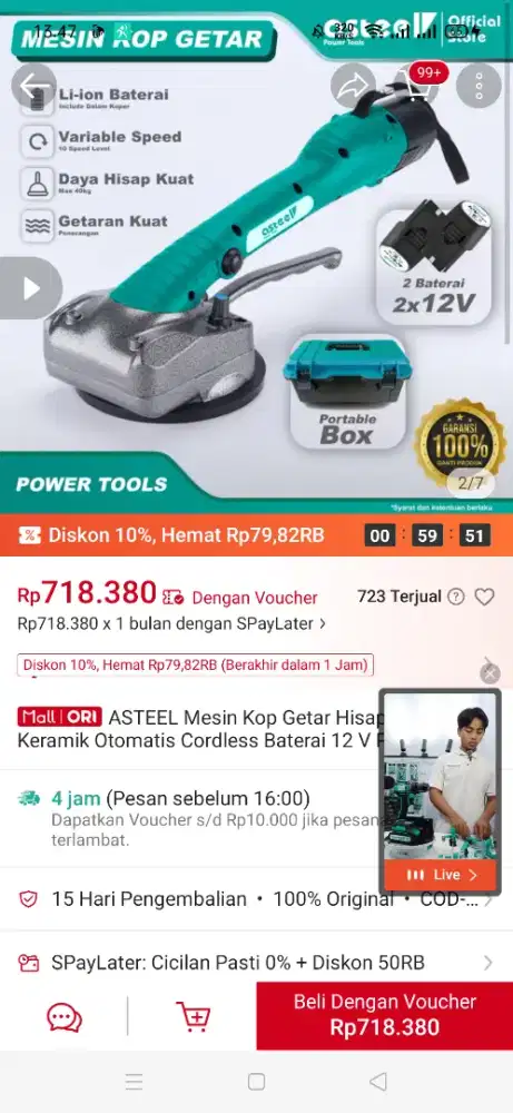 ASTEEL Mesin Kop Getar Hisap Keramik.