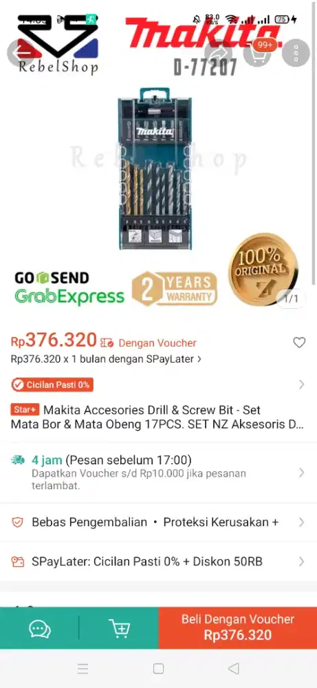 Mata bor fullset makita D-77207