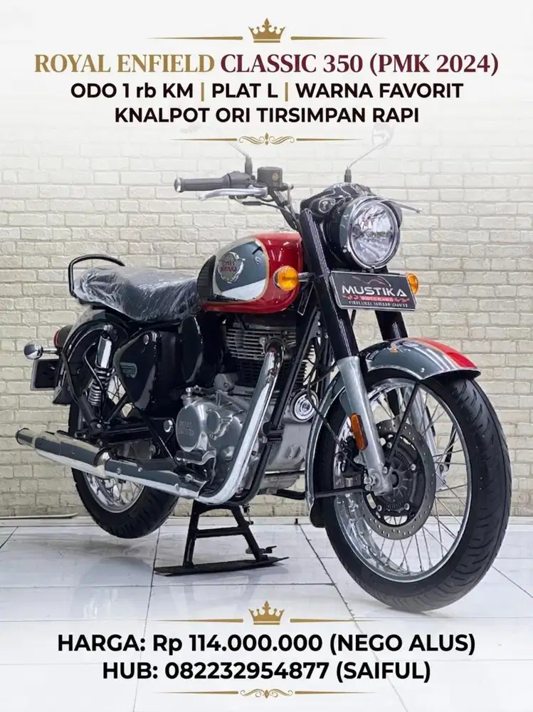 Odo 1rb Simpenan!!Royal Anfield 350cc Classic Pmk 2024 Mulus-Mustika