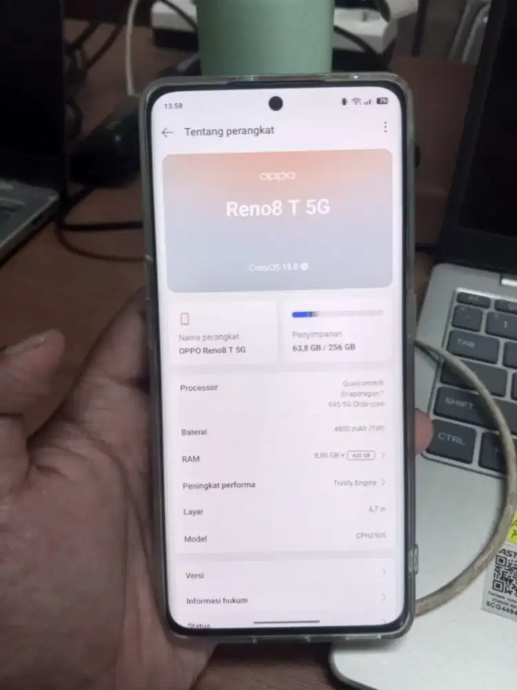 Oppo reno 8T 5G memory 256