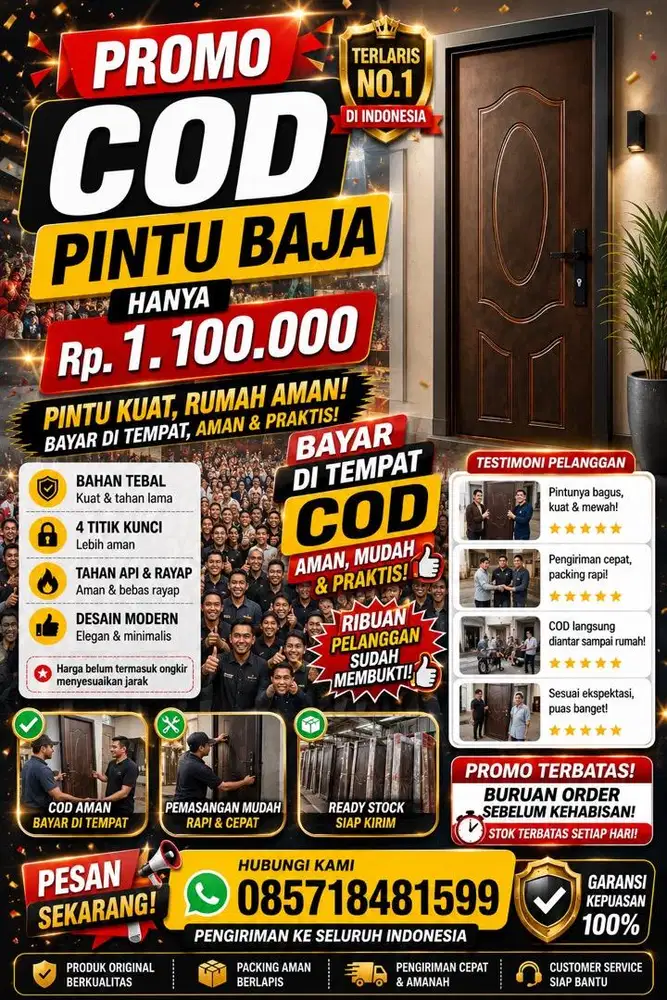 PINTU BAJA MURAH & BERKUALITAS | KUAT, AMAN, ANTI RAYAP