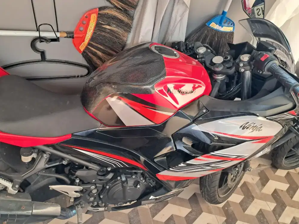 Kawasaki ninja FI 250 warna merah. Modif tipis tipis