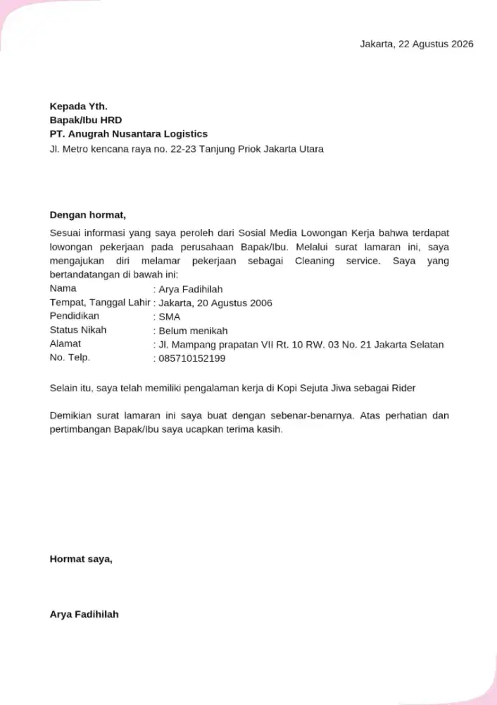 saya ingin kerja barista