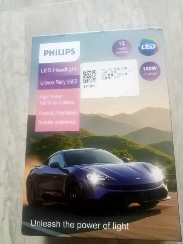 Lampu Philips Mobil H4 Y7 LED 100 Watt