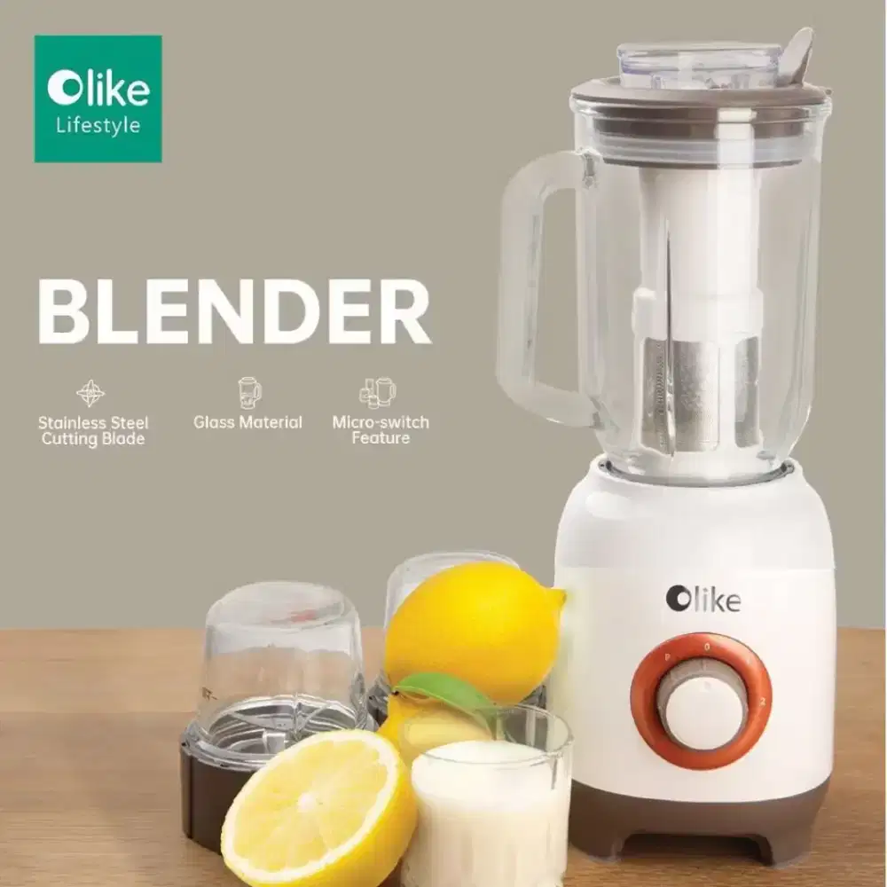 Blender kaca  + coper Baru merk OLIKE