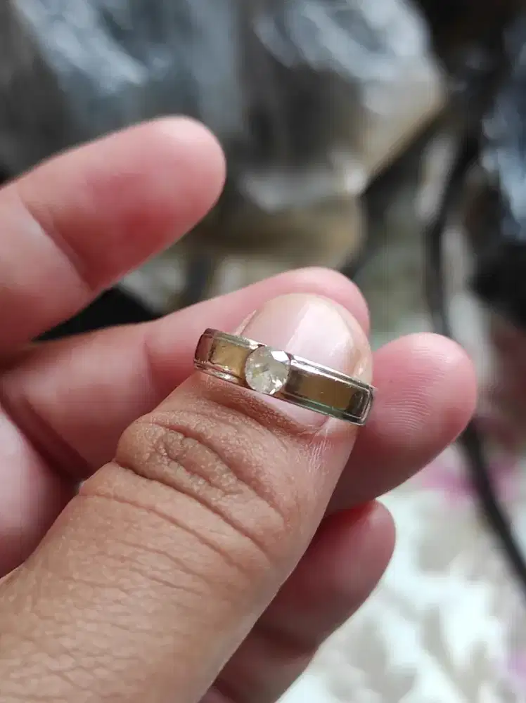 Cincin perak mata berlian banjar