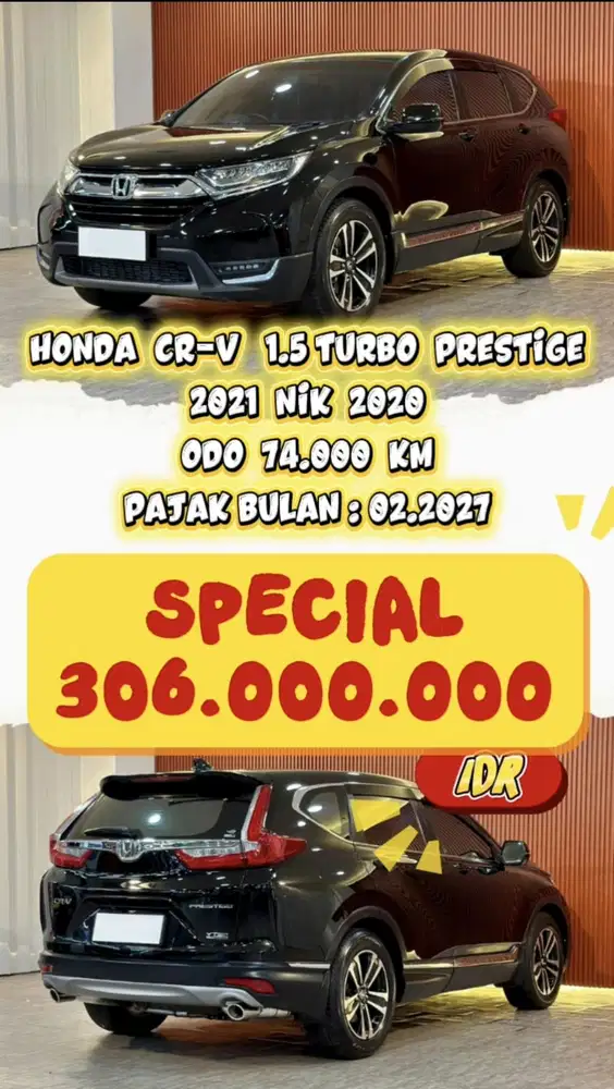 [ 5 YEAR WARRANTY ] HONDA CR-V 1.5 TURBO PRESTIGE AT 2021 NIK 2020