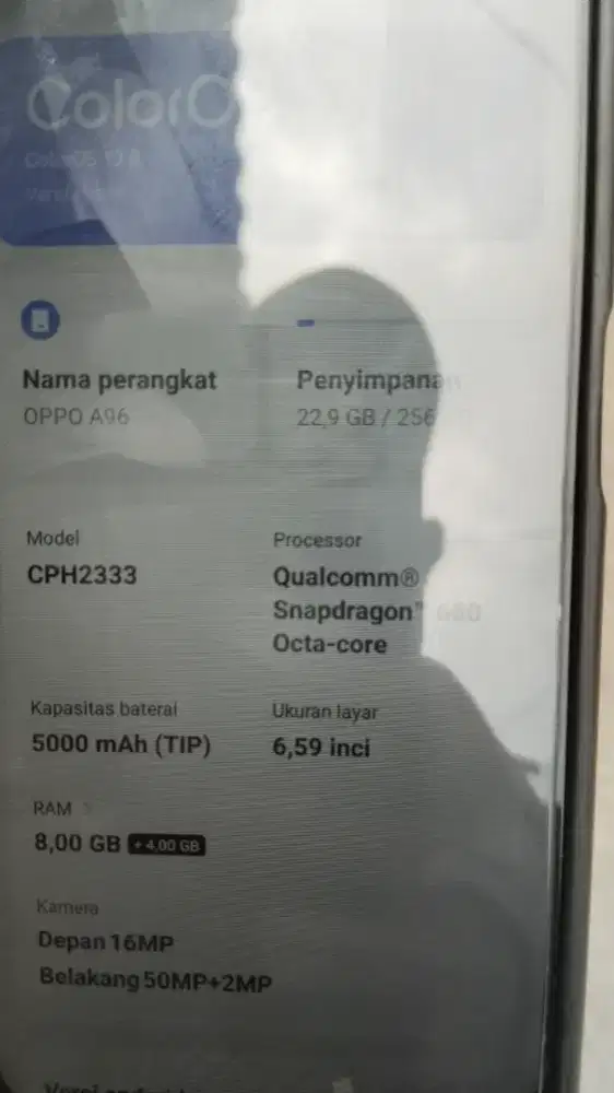 Oppo A96 RAM 8/256 seken
