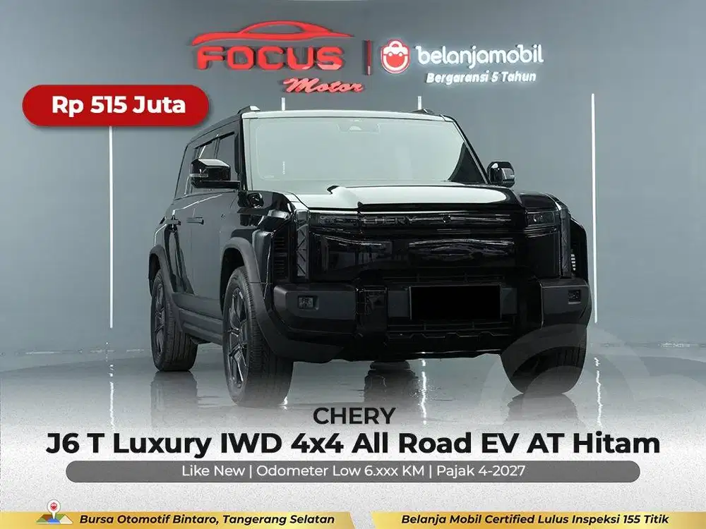 [ 4x4 - KM LOW 6RB ] Chery J6T J6 T Luxury EV AT Hitam 2025/2026