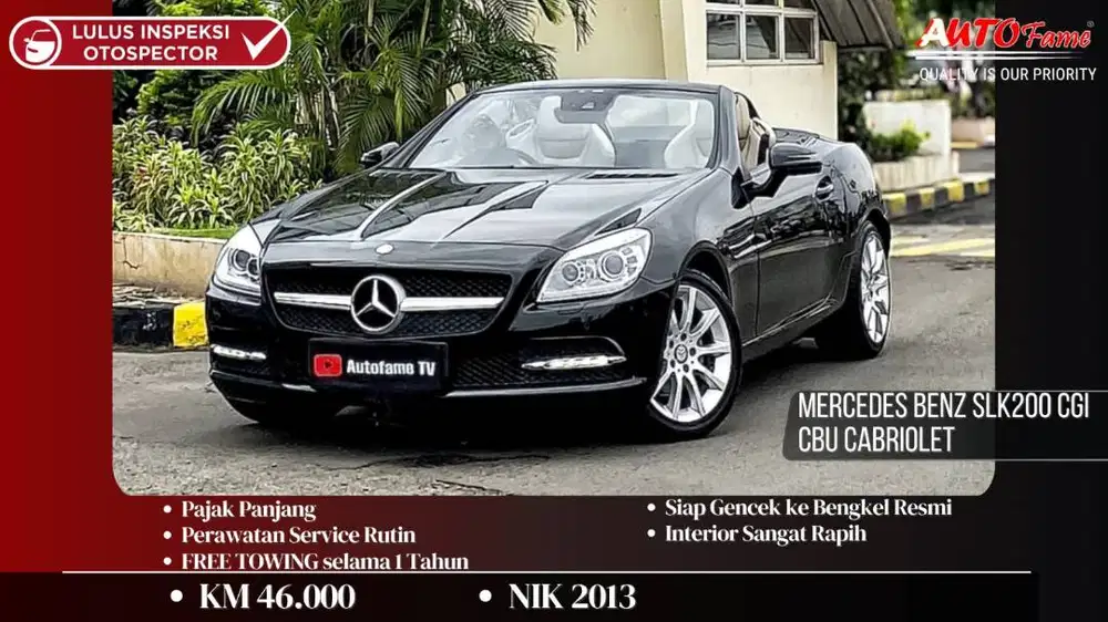 Mercedes Benz SLK200 CGI CBU Cabriolet Black On Beige NIK 2013