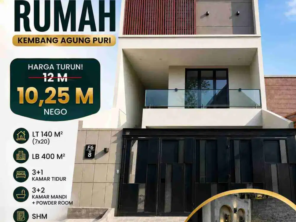 DIJUAL MURAH RUMAH MEWAH KEMBANG AGUNG PURI