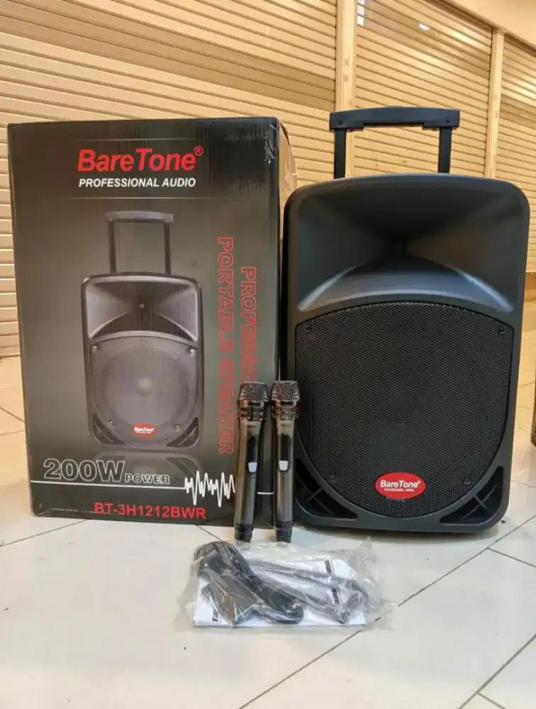 Speaker portable 12 inch baretone 1212bwr bluetooth 200Watt