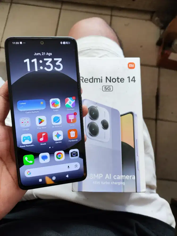 Redmi Note 14 8/256 5G full set Nominus siap Pake
