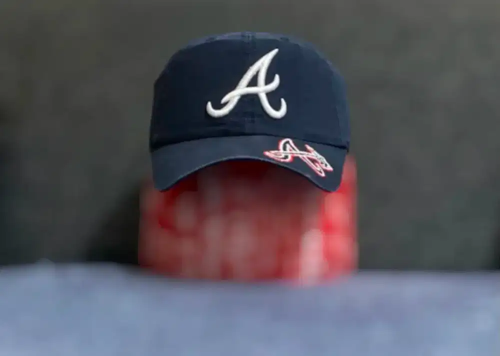 Topi Baseball MLB Atlanta Braves double BIG LOGO A- blue Navy second