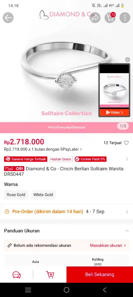 Cincin berlian ring 12