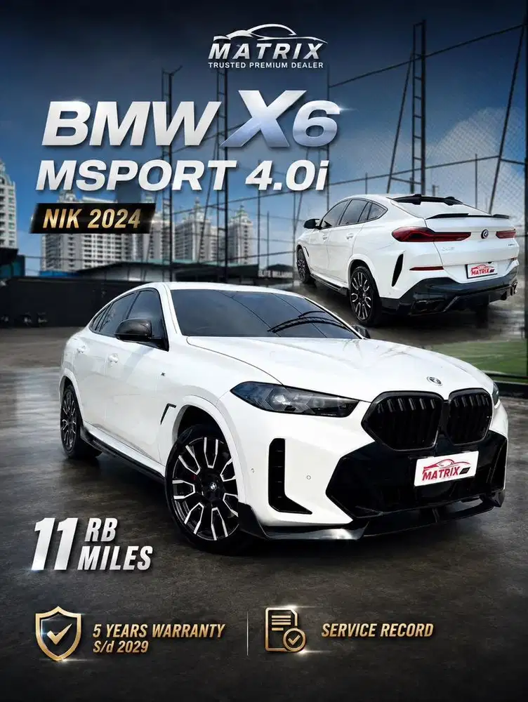 BMW X6 MSport 4.0 atpm Nik2024 White on black Siap pakai