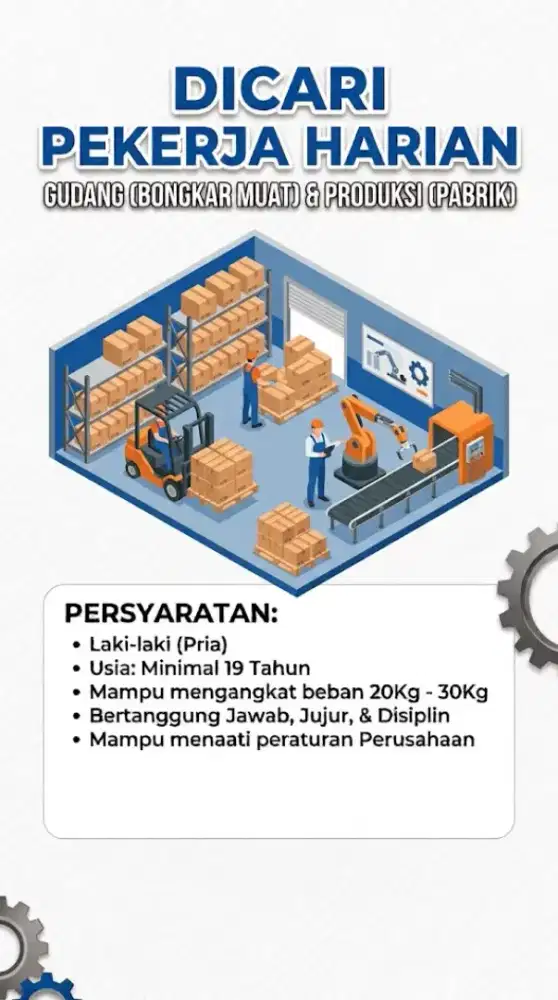 Lowongan Kerja Pabrik & Gudang