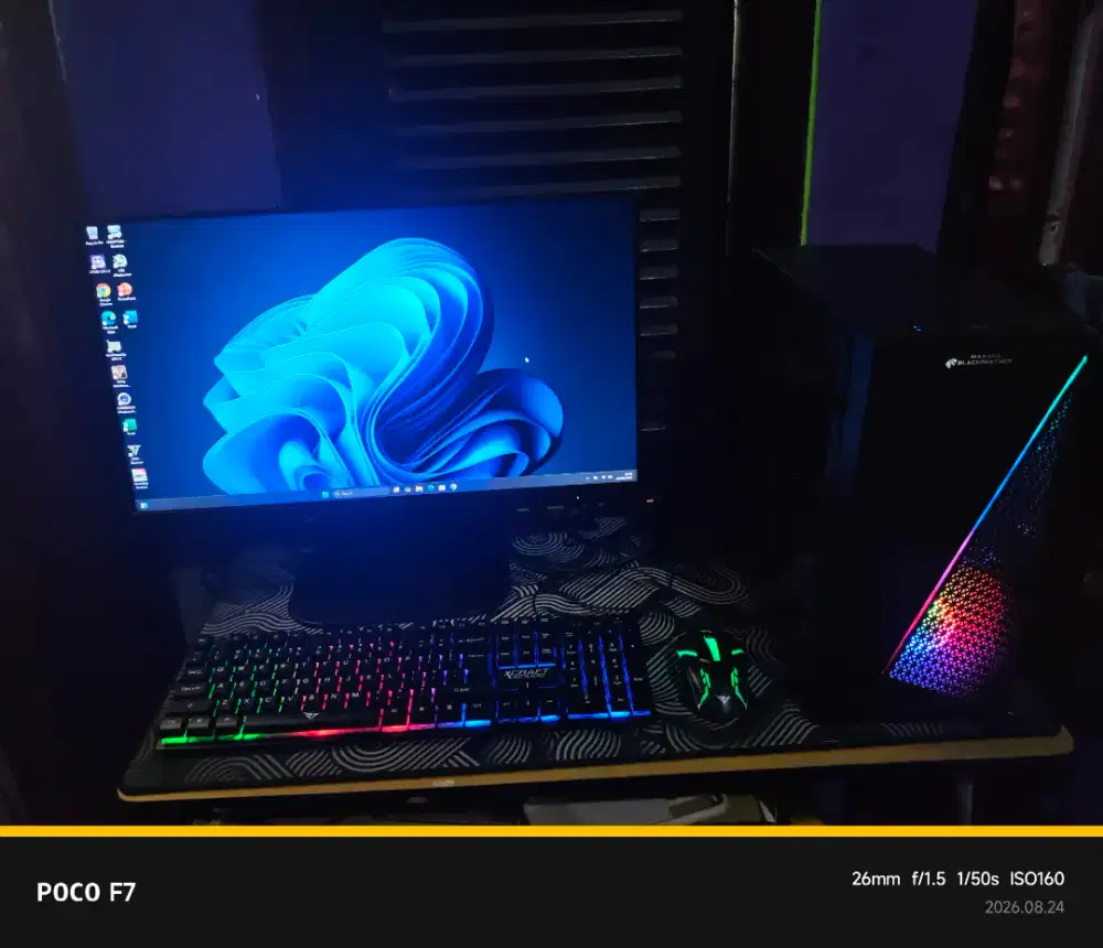 Pc gaming gen 10 vga 4gb + monitor 24 inch + mouae keyboard rgb