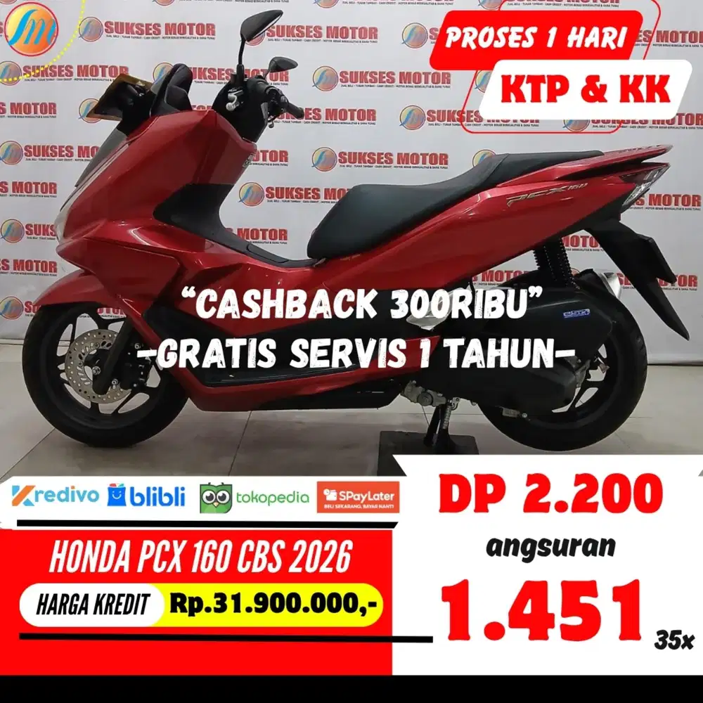 DP 2,2JUTA HONDA PCX 160 CBS 2026 SEKEN ANGSURAN SANGAT TERJANGKAU