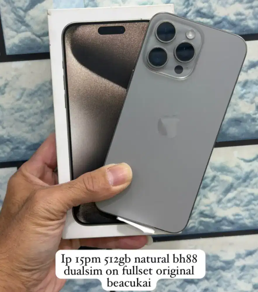 Iphone 15 Pro Max 512GB Natural DUAL SIM Inter Cukai Permanen BH 88