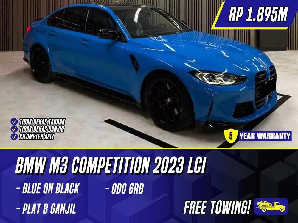 BMW M3 Competition 2023 LCI Blue on Black Biru M3C Comp M 3 C Facelift