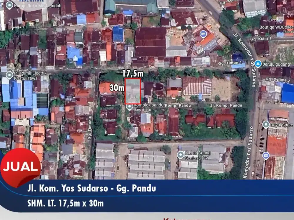 Tanah cocok untuk bangun gudang kom yos sudarso, Pontianak
