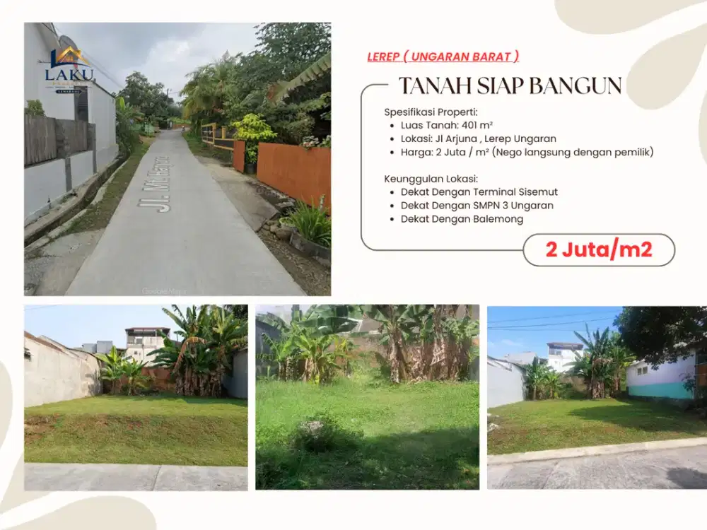 Jual Cepat Tanah Strategis Dekat Wisata Lerep Ungaran, Akses Mudah & Nyaman