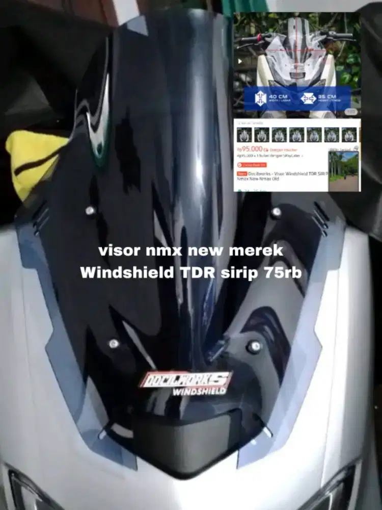 VISOR N-MAX NEW MEREK WINDSHIELD TDR SIRIP