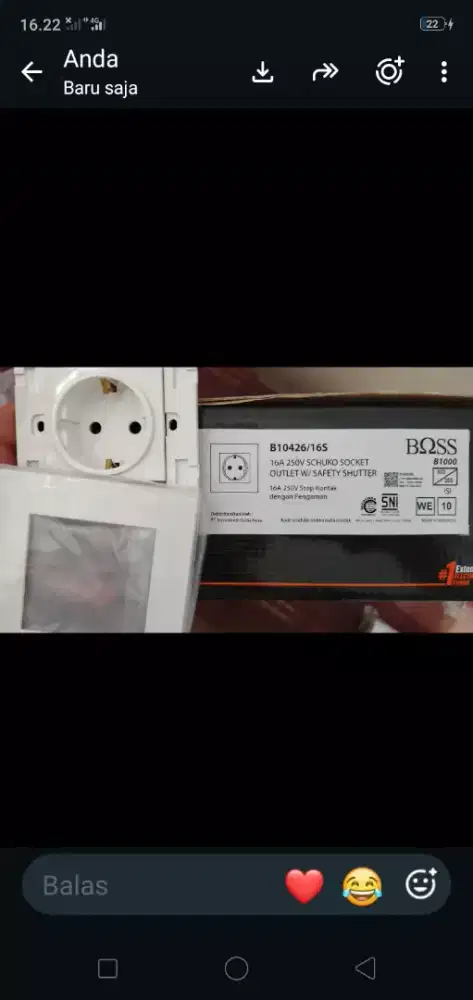 Jual stopkontak merk boss tipeB10246/16S