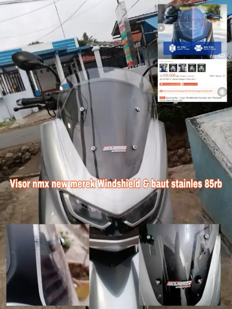 Visor N-MAX New Transparan & baut stensil