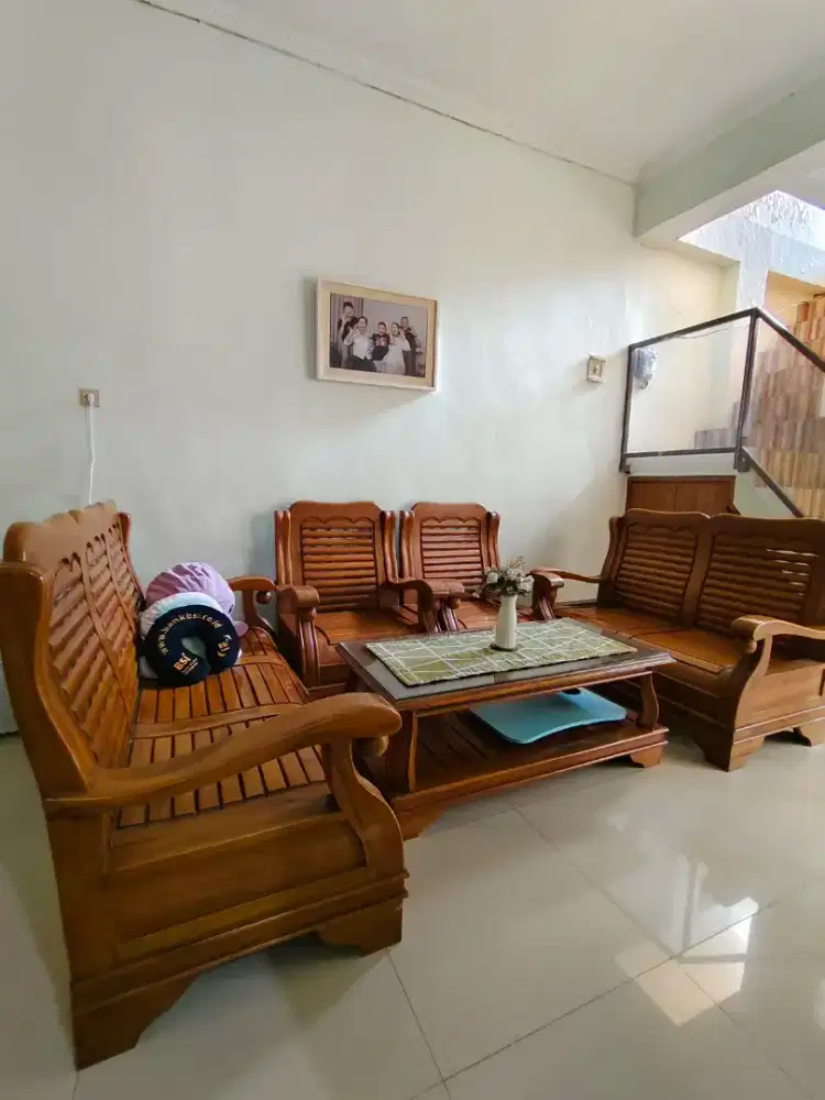 Set meja kursi gajah jati 3211