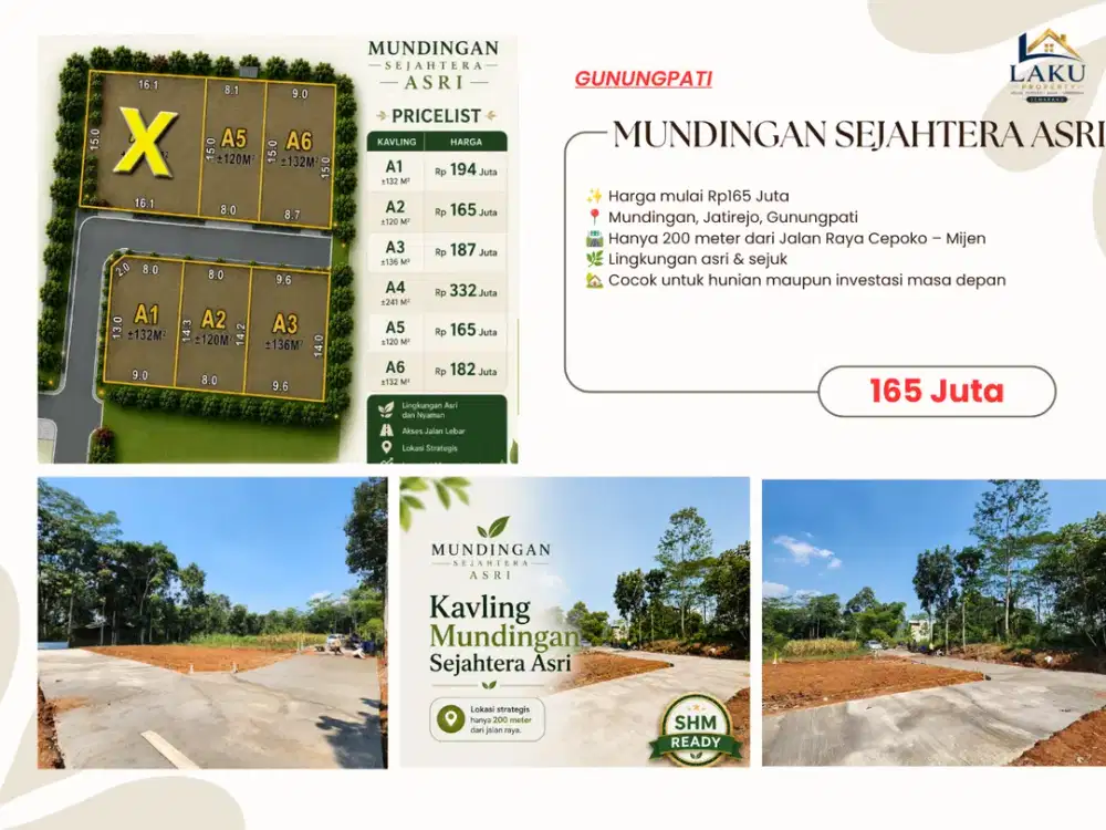 Tanah Kavling Murah Mulai 165 Juta di Mundingan Gunungpati Semarang