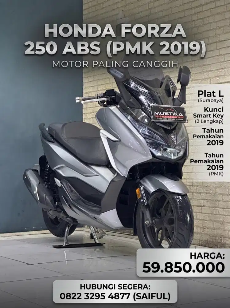 Perfect Condition!!Honda Forza 250cc ABS 2019 Plat L Mulus-Mustika
