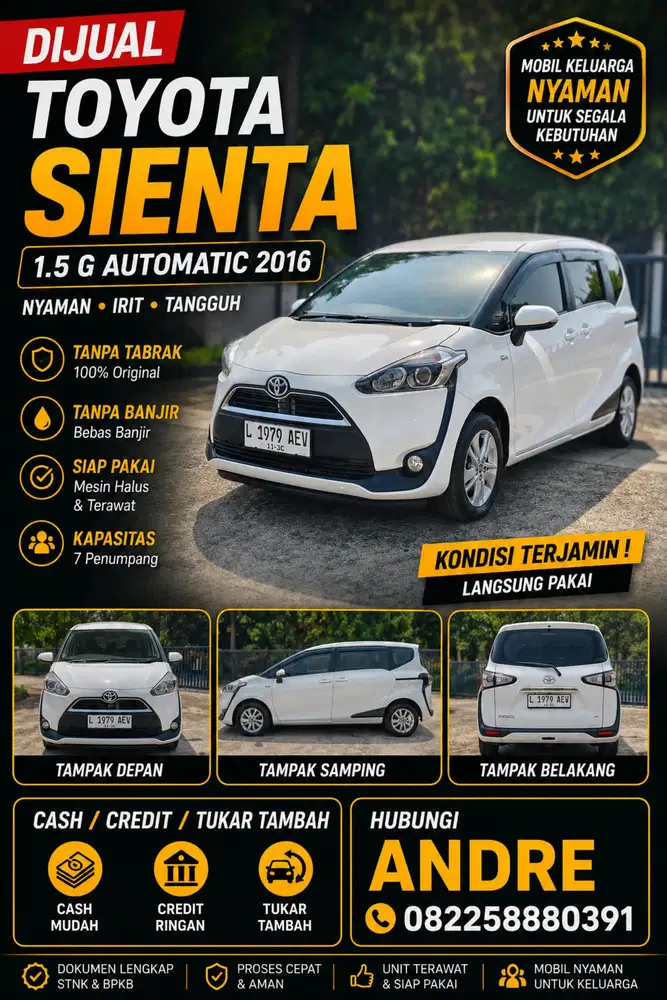 Toyota Sienta 1.5 G Automatic 2016