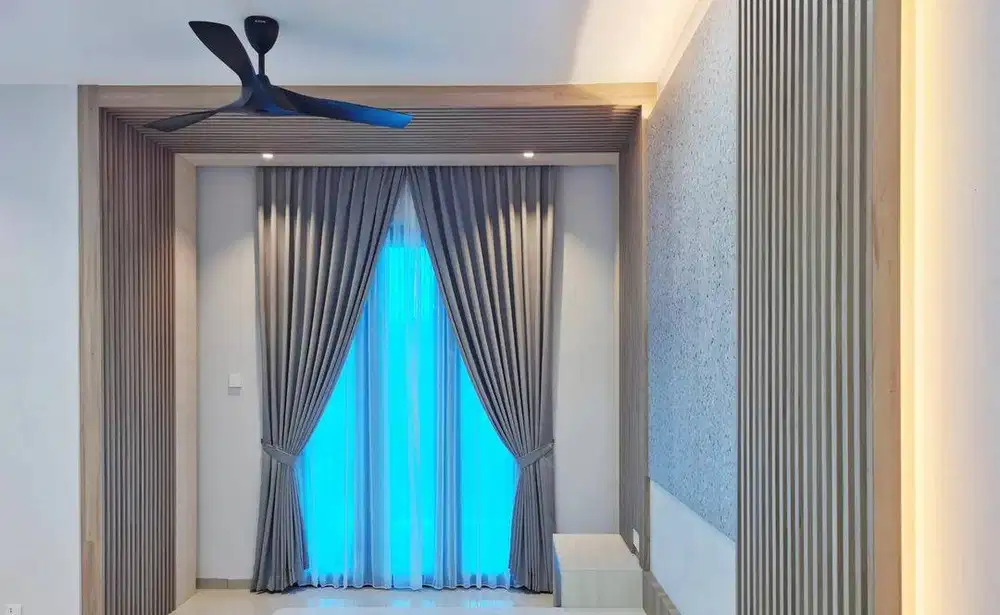 Gorden Vertikal/Vertical Blinds Roll/Roller Krey Wallpaper Dinding 3D