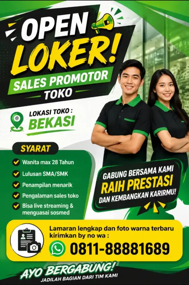 Loker sales toko wilayah bekasi utara