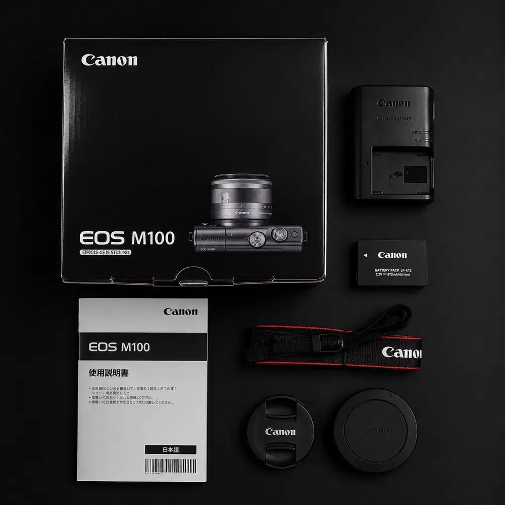 Canon EOS M100 Lens 15-45mm fullset mulus Siap pakai