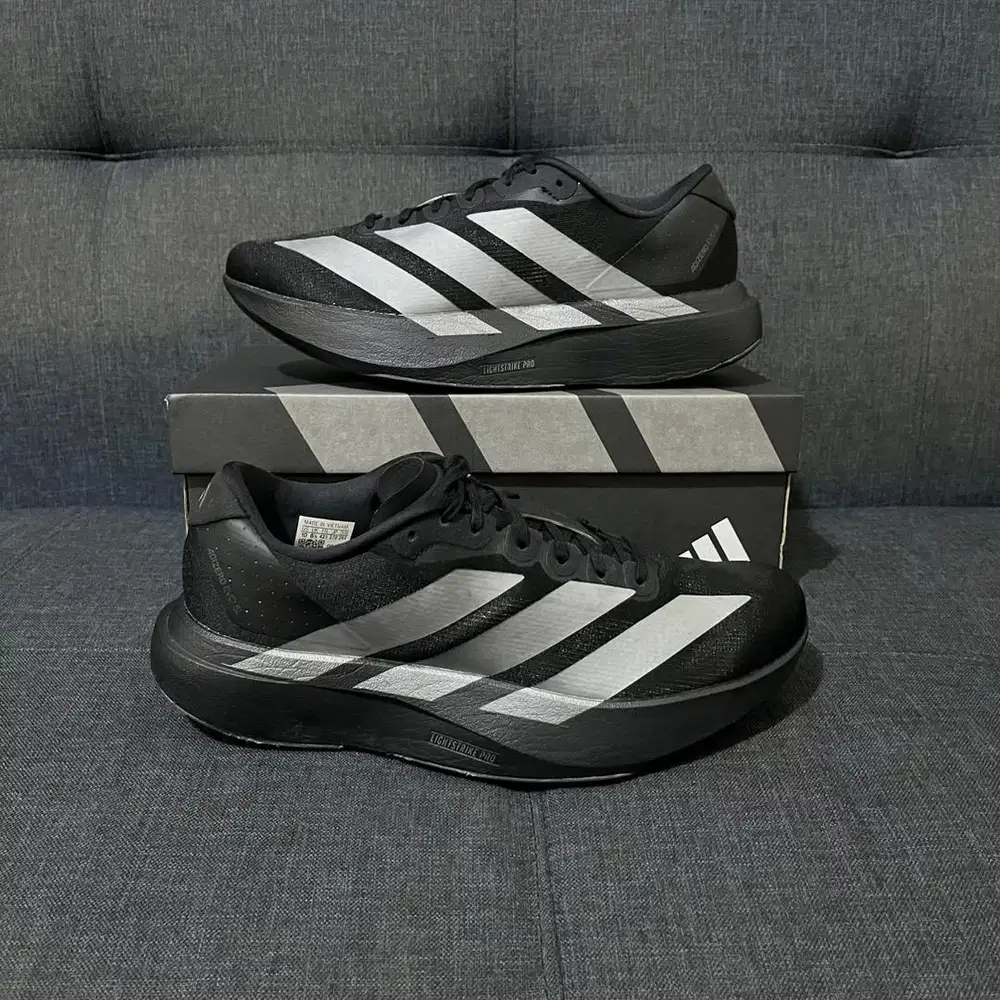 Adidas Adizero EVO SL Black Iron Size 42 2/3 Second Original