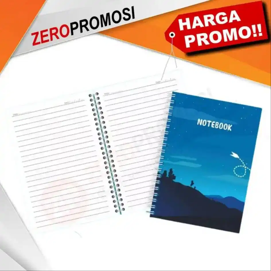 Buku Agenda Kerja A6 Hard Cover Bergaris Custom Logo