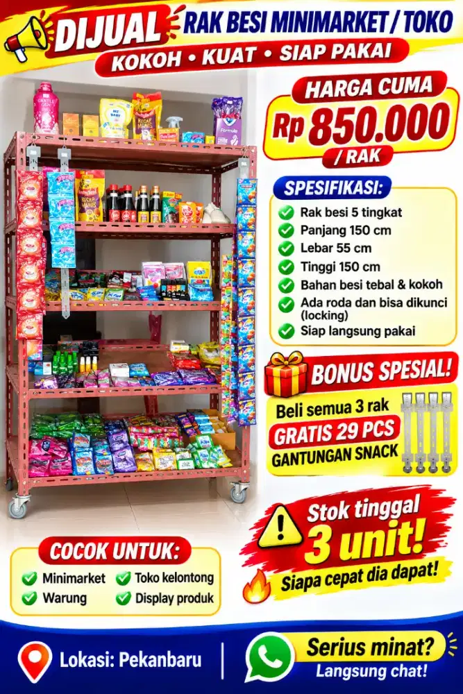 RAK MINIMARKET/TOKO/WARUNG - 5 TINGKAT