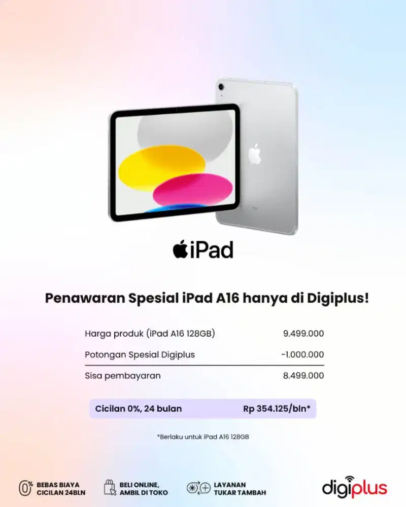 iPad A16 WiFi 128GB – Promo Spesial Digiplus
