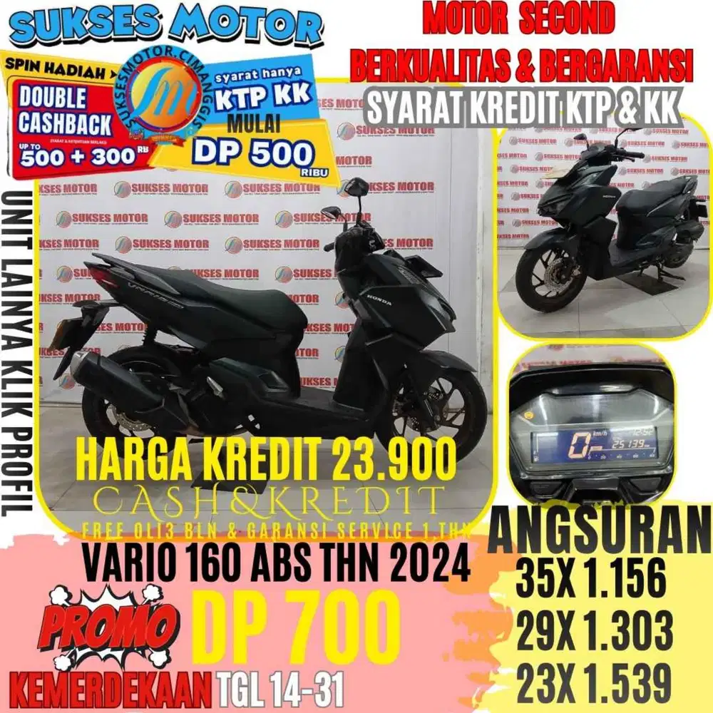 VARIO 160 ABS TAHUN 2024 BERGARANSI CASHBACK UPTO 3OORBUAN