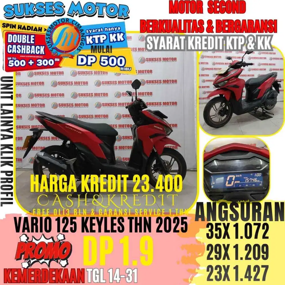VARIO 125 CBS ISS TAHUN 2025 BERGARANSI CASHBACK UPTO 3OORBUAN