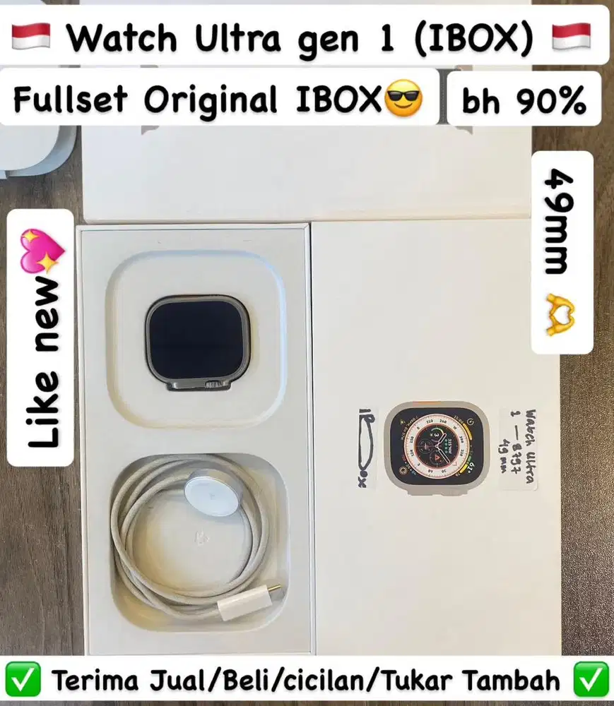 Apple Watch ultra 49 MM Titanium Green Alpine Loop M Ibox resmi